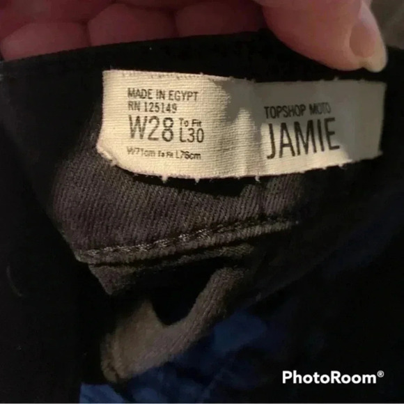 Topshop Motto Names Jamie Black Ladies Jeans Size 28 Length 30 - Picture 2 of 3